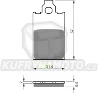 Přední brzdové destičky Goldfren YAMAHA DT 50 R-L (SM-SVB1/VGS 5BK) 2002-2003 směs AD - akce