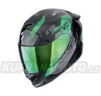 Moto přilba SCORPION EXO-1400 EVO II CARBON AIR PLATTED černo/zelená