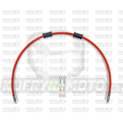 Hadice zadní brzdy Venhill POWERHOSEPLUS SUZ-6045R-RD (1 hadice v sadě) červené hadice, chromové koncovky