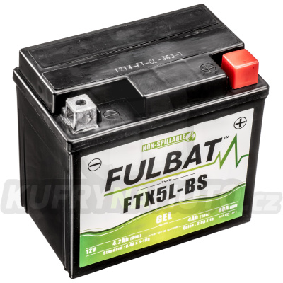 baterie 12V, FTX5L-BS / FTZ6S GEL, 12V, 4Ah, 80A, bezúdržbová GEL technologie 113x70x105 FULBAT (aktivovaná ve výrobě)
