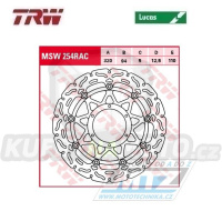 Kotouč brzdový plovoucí TRW MSW254RAC (320/94/6D) - zubatý design - Honda CBR1000RR Fireblade / 06-07 + VTR1000SP1 / 00-01+VTR1000SP2 / 02-04