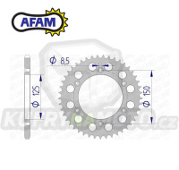 Rozeta řetězová (převodník) Dural 0897-40zubů AFAM 72304-40 - barva šedá - KTM 125SX+250SXF+ 360EXC+400EXCF+300XC+450XCF+440MX+790 Adventure+620 EGS+690 Duke+125LC2+ 350LC4+525SMR+690SMC + Husaberg TE250+FC350+FE450+FS450+FX450 + Husqvarna FC250 +FE5