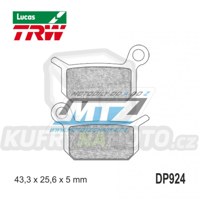 Destičky brzdové DP924-LUSI TRW Lucas MCB750SI - směs Sinter Offroad