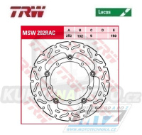 Kotouč brzdový plovoucí TRW MSW202RAC (282/132/5D) - zubatý design Yamaha MT07 + Tracer7 + XSR700 + XTZ700Tenere