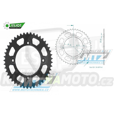 Rozeta ocelová (převodník) 32071-45zubů ESJOT 50-32071-45 - MZ Baghira Enduro 660+Mastiff Funbike 660 / 97-03