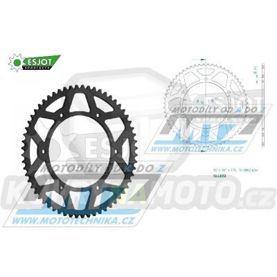 Rozeta řetězová (převodník) Dural 13052-60zubů ESJOT 51-13052-60BP - Fantic 50 Enduro TL50E / 18-19