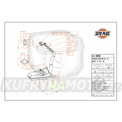 Výfuk Leo Vince Vespa HP/PK 50/XL/RUSH/N/FL2 všechny r.v. SITOPLUS LVKN977-0250